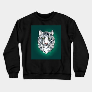 Continuous Line White Tiger Portrait. 2022 New Year Symbol by Chinese Horoscope Crewneck Sweatshirt